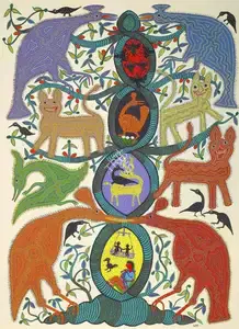 Bai, Bhuri (Artist). Ped aur Jungle Jivan, 2021 | Painting