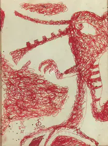 Tagore, Rabindranath (Artist). Masks, n.d. | Drawing