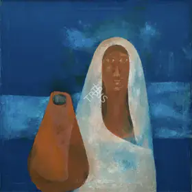 Shah, Haku (Artist). Woman with a Pot, c.1960s | Painting