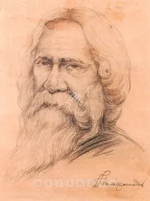 Mazumdar, Hemendranath (Artist). Portrait Of Rabindranath Tagore, n.d. | Drawing