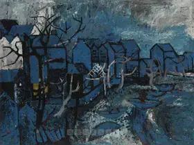 Chandra, Avinash (Artist). Blue Landscape, 1958 | Painting