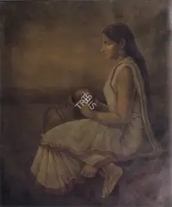 Law, Bhavani Charan (Artist). Seated Young Women With A Water Pot, n.d. | Painting