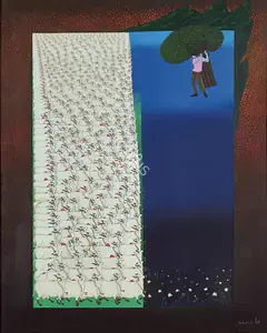 Choyal, Shail (Artist). Jadui Bansuri, 1988 | Painting