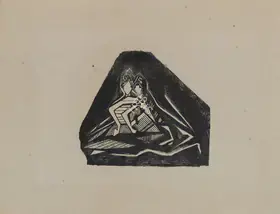 Tagore, Rabindranath (Artist). Untitled (Lovers), n.d. | Print