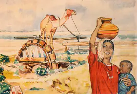 Ahmed, Anna Molka (Artist). A Sindhi Woman And Child Near Thatta, n.d. | Painting