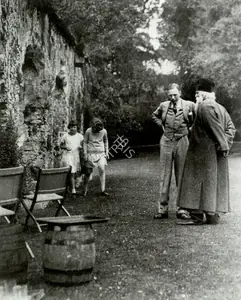Unknown (Photographer). Leonard Elmhirst and Rabindranath Tagore on the Private Lawn, Dartington Hall, n.d. | Contemporary Photograph