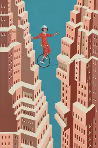 Scaria, Gigi (Artist). On the Edge, 2020 | Painting