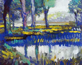 Roy, Jamini (Artist). Landscape With Pond, n.d. | Painting