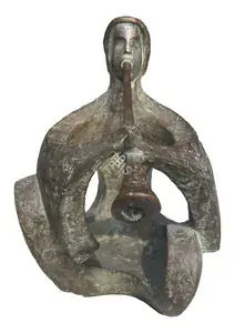 Chakraborty, Debabrata (Artist). Flute Player, n.d. | Sculpture
