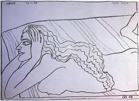 Chowdhury, Jogen (Artist). Reclining Woman-A, n.d. | Drawing