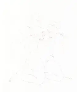 Hebbar, K.K. (Artist). Dancing Figures (The Singing Line), 1978-1984 | Drawing