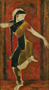 Hebbar, K.K. (Artist). Gold And Red, 1962 | Painting