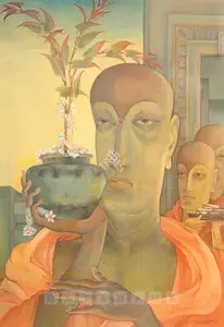 Chakladar, Amalnath (Artist). Bodhi Plant, 1974 | Painting