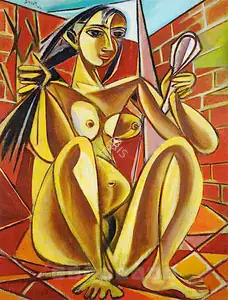 Keyt, George (Artist). Girl With Mirror, 1946 | Painting