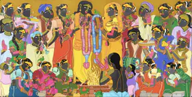 Vaikuntam, Thota (Artist). Untitled (Temple Wedding), 2024 | Painting