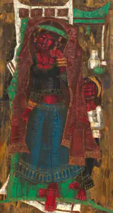 Khan, A.A. (Artist). Untitled (Woman and Child), n.d. | Painting