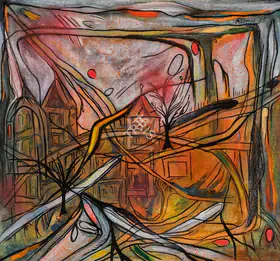 Ribeiro, Lance (Artist). Landscape with Two Trees, 1966 | Painting