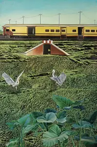 Mohapatra, Jagannath (Artist). My Village Bridge, n.d. | Painting