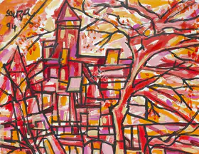 Souza, F.N. (Artist). Untitled (Landscape), 1994 | Painting