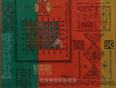 Paniker KCS Artist Words And Symbols Oil on canvas 1968 Painting FineArts 00600116