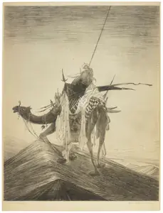 Chughtai, M.A.R. (Artist). End of the Journey, n.d. | Graphic Art