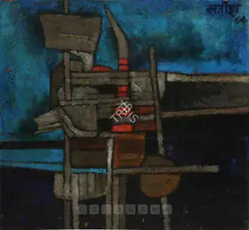 Gujral Satish Artist Gladiator Oil and Mixed media on canvas 1964 Painting 00880062