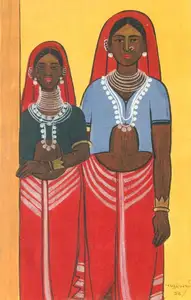 Smart, Vasudeo (Artist). Two Sisters, 1956 | Painting
