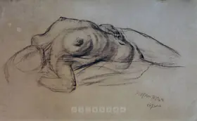 Chowdhury, Jogen (Artist). Nude, 1950 | Drawing