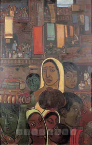 Maitra, Rathin (Artist). Refugees Influx-Exodus, 1948 | Painting