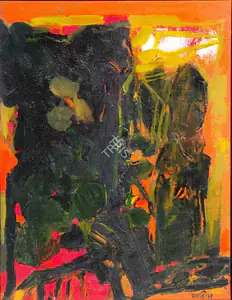 Raza, S.H. (Artist). Arbres [Trees], 1969 | Painting