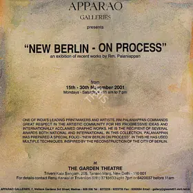 Palaniappan, Rm. (Artist). New Berlin - On Process, 2001 | Solo Exhibition Invitation | 00859430