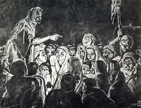 Hore, Somnath (Artist). Peasant's Meeting, 1990s | Graphic Art