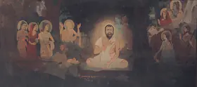 Das, Mrinal K. (Artist). Ramakrishna Paramahansa Receiving Blessings From The Gods, 1986 | Painting