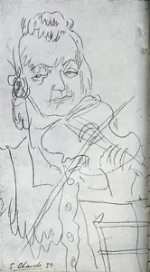 Chavda, Shiavax (Artist). Hungarian Musician, 1939 | Drawing