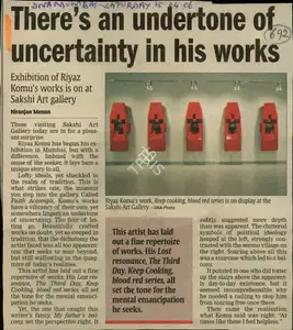 Menon, Niranjan (Reporter). There's an Undertone of Incertainity in His Works, 15 April 2006 | Newspaper Clipping | 00849657