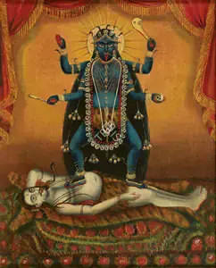 Early Bengal School (Artist). Untitled (Kali Astride Shiva), late 19th century | Painting