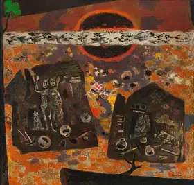 Hebbar, K.K. (Artist). Drought, 1973 | Painting