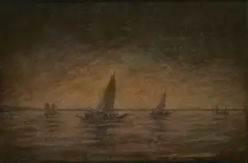 Ash, Gobardhan (Artist). River Life in Bengal, 1967 | Painting