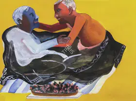 Khakhar, Bhupen P. (Artist). Grey Blanket, 1998 | Painting