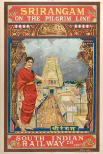 Dhurandhar, After M.V. (Artist). Srirangam, 1925 | Travel Publicity Related Art & Poster
