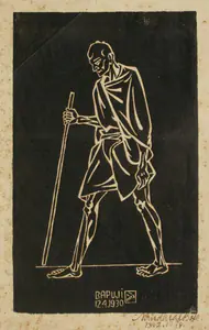 Bose, Nandalal (Artist). Bapuji, 1930 | Graphic Art