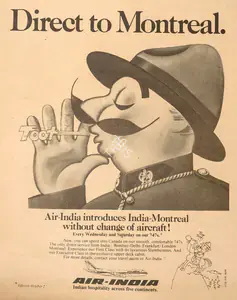 Air-India (Advertiser). Direct to Montreal., 1982 | Advertisement