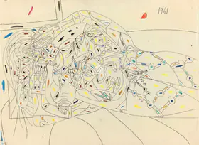 Souza, F.N. (Artist). Untitled (Reclining Nude), 1961 | Drawing