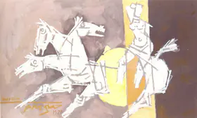 Husain, M.F. (Artist). Three horses, 1970 | Painting