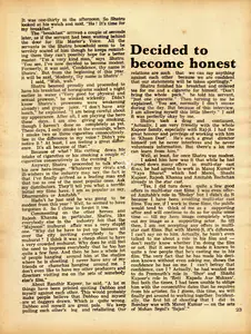 Decided to become honest. In <i>Sunday.</i> 3(47), p. 23. Calcutta: Ananda Bazar Patrika, 15 February 1976 | Conversation | CinemaEducation | 00802377