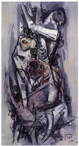 Husain, M.F. (Artist). Monkeys, 1964 | Painting