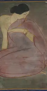 Roy, Jamini (Artist). Untitled (Seated Woman), n.d. | Painting
