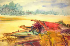 Ghose, Gopal (Artist). At The Riverside, 1952 | Painting