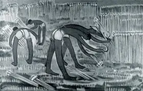 Maitra, Rathin (Artist). The Reapers, n.d. | Painting