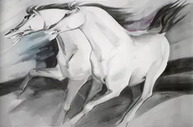 Vithal, B. (Artist). Horses, 1986 | Painting